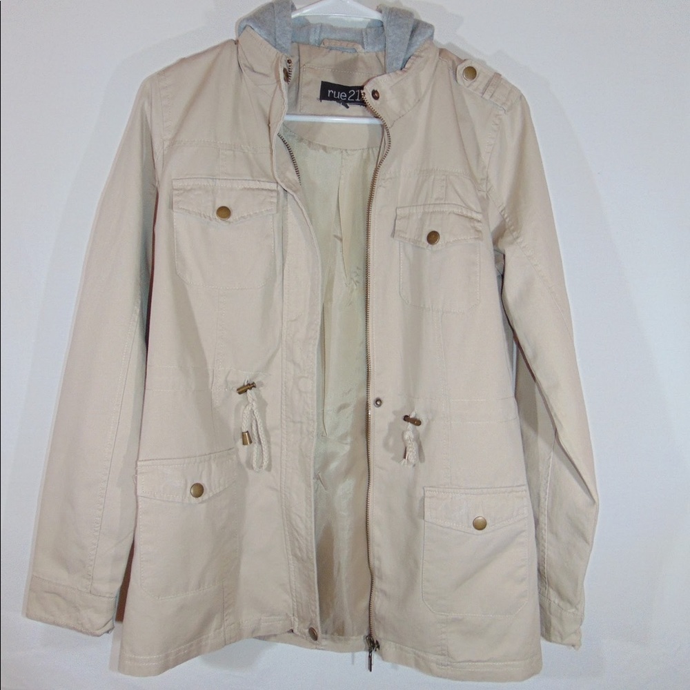 Tan Rue 21 Zip Up Hoodie